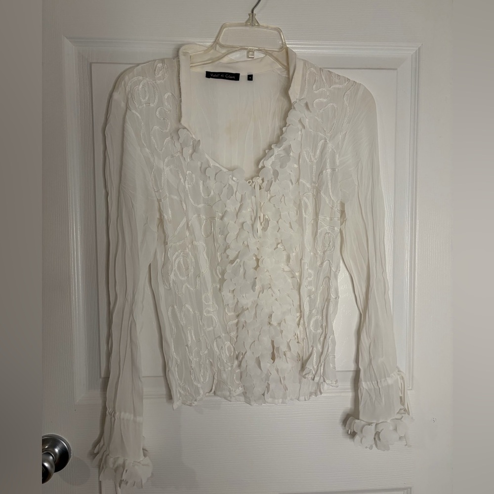 Violet & Claire Sheer White Blouse